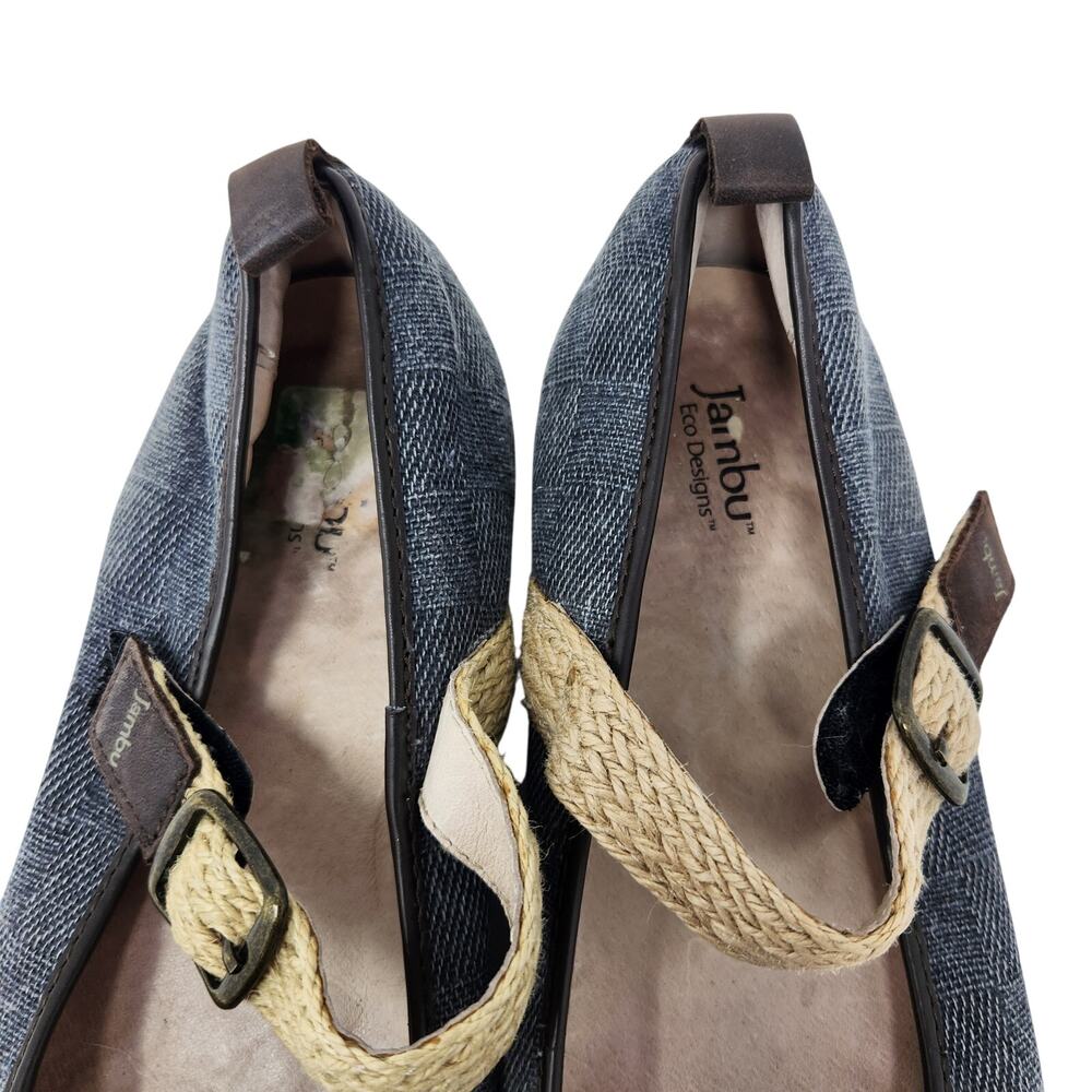 Jambu Rosie Eco Blue Canvas Slip On Casual Mary Jane Flat Walking Shoes Sz 8.5 M - Picture 5 of 9